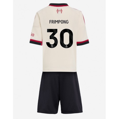 Dětský fotbalový dres Liverpool Jeremie Frimpong #30 2025-26 Venkovní Krátký Rukáv (+ trenýrky)